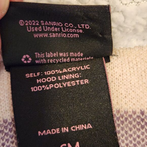 My Melody & Kuromi Sold Out Cozy Sherpa Hooded Pink Purple Open Cardigan, Sz S - Picture 10 of 10